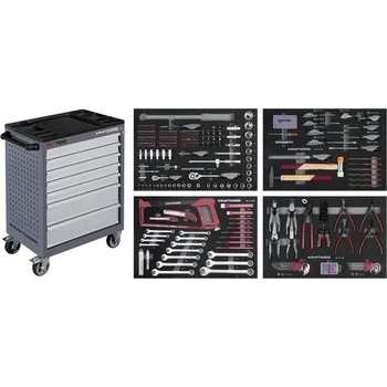 KRAFTWERK Basic Line Dílenský vozík BT700 7 zásuvek + nářadí 4 moduly 337ks COMPLETO EVA Basic Line