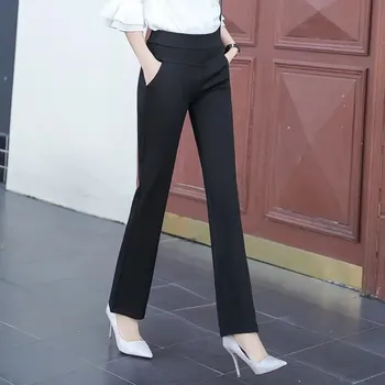 Dámské kalhoty Dámské elegantní kalhoty s rovným střihem – business styl Velikost: M, Barva (Varianta): Ankle-length pants-elastic \ \