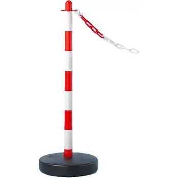 Plotový sloupek Bílo-červený plastový sloupek - průměr 3,9 cm, výška 90 cm