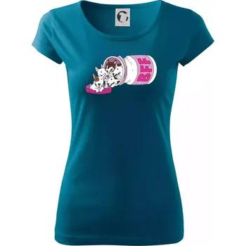 Dámské tričko Bullterrier Friends Forever růžové (Pecka design) - Dámské triko Pure - XS ( Petrolejová )