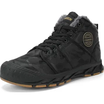 Pánská běžecká obuv Zimní pánské kotníkové boty s maskáčovým vzorem Barva: Černá, Velikost: 41