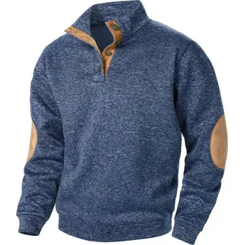 Pánská mikina Pánská mikina s kontrastním vzorem a stojáčkem Barva: Tmavě Modrá, Velikost: XL