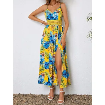 Dámské šaty plážové šaty – boho styl, dlouhá sukně, volný letní střih Velikost: S, Barva (Varianta): A