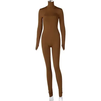 Dámský overall Dámský overal – fleece, dlouhý rukáv, přiléhavý Barva: Hnědá, Velikost: M