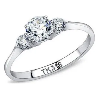 Prsten AL-0036-52 Ocelový prsten se 3mi zirkony