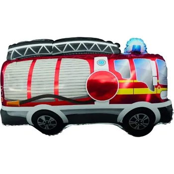 Party dekorace Fóliový balonek Červené hasičské auto – 70 x 49 cm