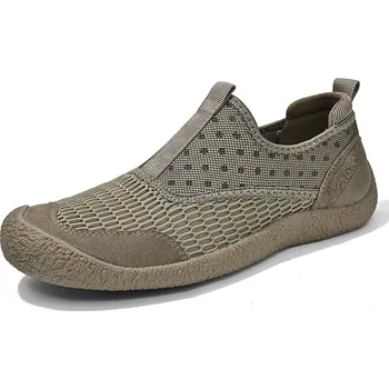 Pánská obuv Pánské prodyšné tenisky – pohodlné síťované pro volný čas Barva: Khaki, Velikost: 41