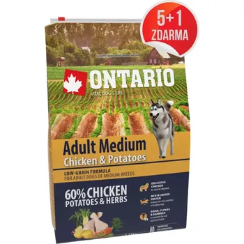 Krmivo pro psa Ontario Adult Medium Chicken & Potatoes 2,25kg