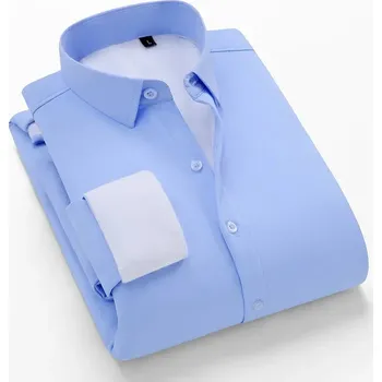 Pánská košile Pánská zateplená košile s dlouhým rukávem do kanceláře Barva: Nebeská, Velikost: 3XL