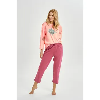 Pánské pyžamo 3460 DÁMSKÉ DLOUHÉ PYŽAMO PATRICIA S-XL Meruňka L