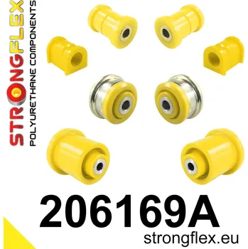 Silentblok nápravy 206169A: Strongflex Sada silentbloků předního zavěšení a zadního nosníku varianta SPORT 25mm