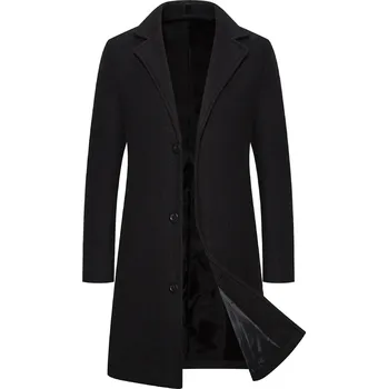 Pánský zimní kabát Pánský kabát – klasický trench coat, elegantní střih Barva: Černá, Velikost: XL