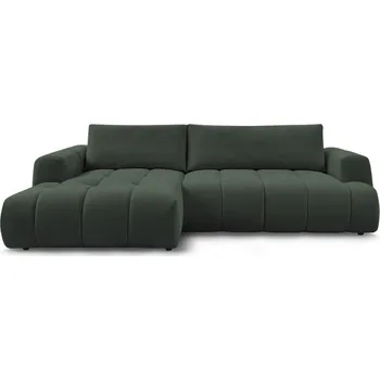 Pohovka Zelená rozkládací/s úložným prostorem rohová pohovka (levý roh/s lenoškou) Fuji – Bobochic Paris ID_1773054