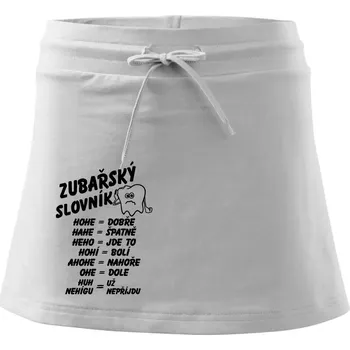 Dámská sukně Zubařský slovník - Sportovní sukně - two in one - S ( Bílá )