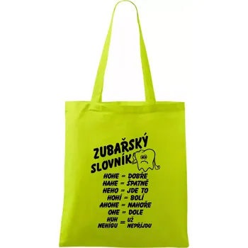 Zubařský slovník - Taška bavlněná - 42 x 38 cm ( Limetková )