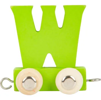 Vláček a vláčkodráha small foot Dřevěný vláček barevná abeceda písmeno W