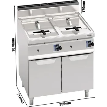 fritéza G.Gastro Dvojitá plynová fritéza - 10+10L - 13,8 kW