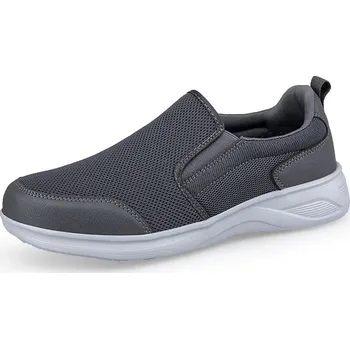 Pánské mokasíny slip-on mokasíny – prodyšné sportovní boty do města a na loď Barva: Tmavě Šedá, Velikost: 43