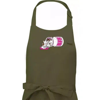 Kuchyňská zástěra Bullterrier Friends Forever růžové (Pecka design) - Dámská zástěra na vaření - Univerzální velikost ( Khaki )
