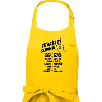 Kuchyňská zástěra Zubařský slovník - Dámská zástěra na vaření - Univerzální velikost ( Žlutá )