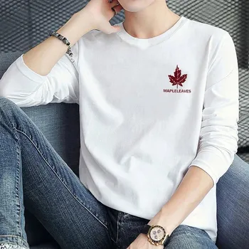 Pánské tričko s dlouhým rukávem – kulatý výstřih, nápisy Velikost: 4XL, Barva (Varianta): Small REDLEAF White