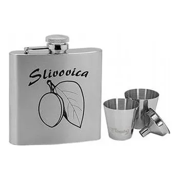 Placatka 97059 Ocelová kapesní lahev - placatka 180ml + 2 kalíšky 30ml a trychtýřek