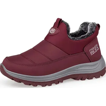 Pánská zimní obuv Pánské zimní boty s kožíškem a voděodolnou podrážkou Barva: Červená, Velikost: 40