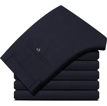 Pánské kalhoty Pánské lehké společenské kalhoty s pružným pasem Barva: Tmavě Modrá, Velikost: 30