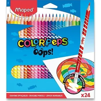 Kresba Pastelky bezdřevé MAPED ColorPeps Oops s pryží 24 barev