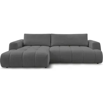 Pohovka Tmavě šedá rozkládací/s úložným prostorem rohová pohovka (levý roh/s lenoškou) Fuji – Bobochic Paris ID_1772588