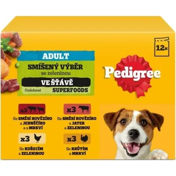 Krmivo pro psa Pedigree Kapsičky masový výběr se zeleninou ve šťávě pro dospělé psy 12×100 g