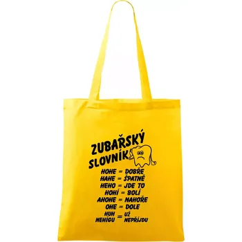 Zubařský slovník - Taška bavlněná - 42 x 38 cm ( Žlutá )