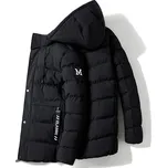 Zimní pánská bunda s kapucí a silnou podšívkou z flísu Barva: Černá, Velikost: 4XL