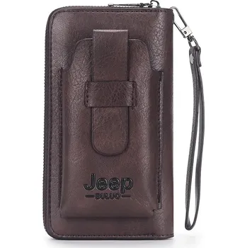 Peněženka Pánská kožená peněženka – psaníčko se dvěma zipy Barva: Hnědá