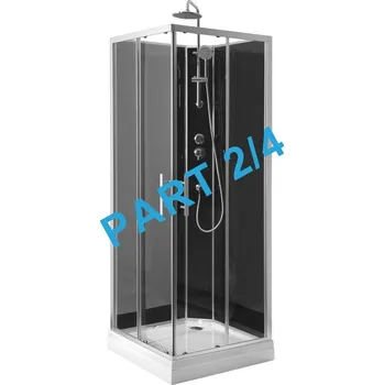 Aqualine GRANVIK sprchový box 800x800x2180mm komponent 2/4 fixní a posuvné sklo čiré 18-080-09-50-00