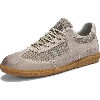 Pánské tenisky Kožené pánské tenisky – luxusní prodyšné boty na jaro Barva: Béžová, Velikost: 47