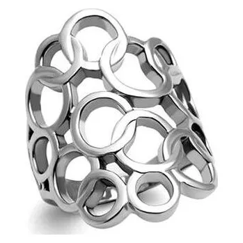 Prsten AL-0088-52 Ocelový prsten dekorovný kroužky