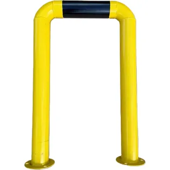 Plotový sloupek Černo-žlutý ocelový sloupek - šířka 48 cm, výška 75 cm