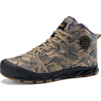 Pánská běžecká obuv Zimní pánské kotníkové boty s maskáčovým vzorem Barva: Béžová, Velikost: 41