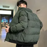 Pánská zateplená prošívaná bunda s límečkem Barva: Tmavě Zelená, Velikost: 4XL