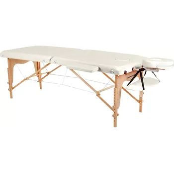 Masážní stůl Dřevěné masážní lehátko Lipt D-05 krémové 195x70 cm, 14,2 kg