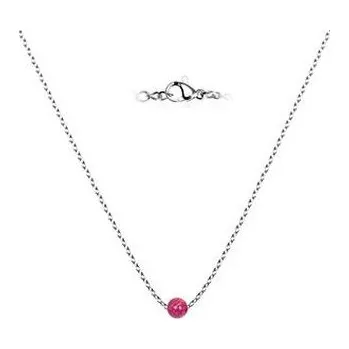 Náhrdelník NBP60-OP23 Ocelový opálový náhrdelník - kulička 5 mm