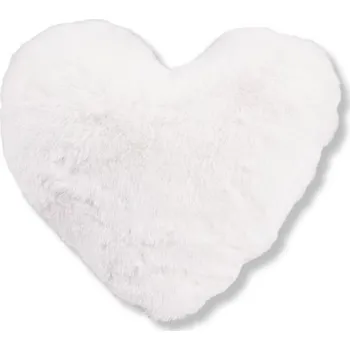 Polštář TEXFACE Polštář srdce chlup, 40x30 cm, bílá