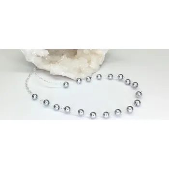 Náhrdelník Náhrdelník Adél perličkový stříbrošedý NJ006a