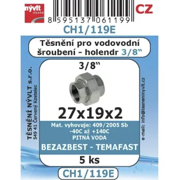 Těsnění Nývlt Sada TEMAFAST těsnění 3/8" 27x19x2mm