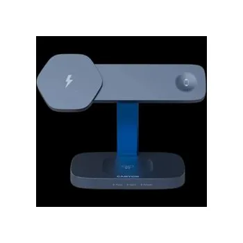 Bezdrátová nabíjecí stanice CANYON Hexagon 310 3v1 tmavě šedá/modrá