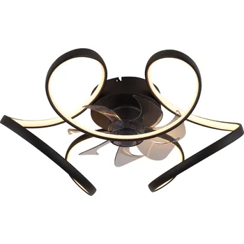 Domácí ventilátor LORIS 03638 GLOBO ventilátor | LED | 30W | černá | Š: 56 cm |