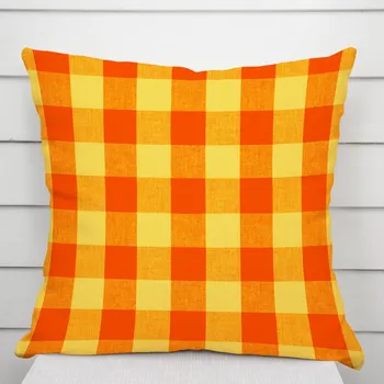 Povlak na dekorativní polštářek Bavlněný povlak na polštář Olivia OL-003 Oranžovo-žlutá kostka velká 40 x 40 cm