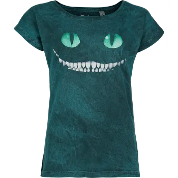 Dámské tričko Tričko Disney z Alice in Wonderland - Cheshire Cat Smile - Ženy - petrolejová