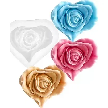 Mýdlo Silikonová forma na mýdlo a svíčky - Květ pivoňky SRDCE